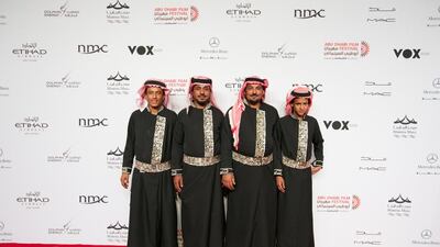 The Jordanian Bedouin cast of the prize-winning film Theeb. Courtesy Abu Dhabi Film Festival
