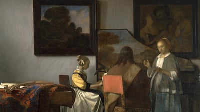 A detail from Johannes Vermeer's 'The Concert', which was stolen from Boston's Isabella Stewart Gardner Museum in 1990
