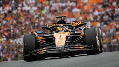 McLaren driver Oscar Piastri on his way to victory at the Dutch Grand Prix at Zandvoort. EPA