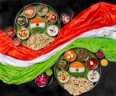 Dhaba Lane is offering a tri-colour thali with unlimited helpings. Dhaba Lane