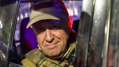 Wagner leader Yevgeny Prigozhin in Rostov-on-Don, southern Russia, after his forces took over the military command centre there. AP