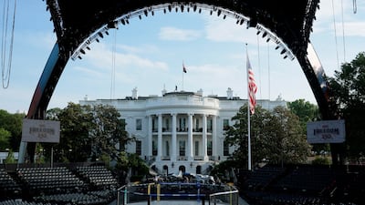 A view of the UFC octagon on the South Lawn of the White House in Washington, DC. Reuters
