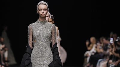The finale of the Paolo Sebastian autumn/winter 2025 show at Dubai Fashion Week. Photo: Paolo Sebastian