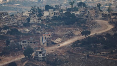 Destruction in southern Lebanon, seen from the Israeli side of border. Reuters