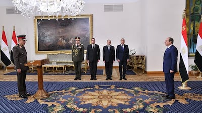 Egypt's President Abdel Fattah El Sisi witnessed the swearing-in of new ministers. Photo: Egyptian Presidency