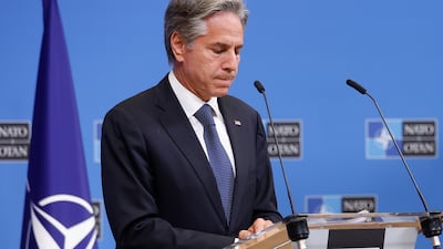 US Secretary of State Antony Blinken after a meeting of Nato ambassadors in Brussels, September 9, 2022. AP