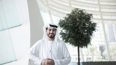 Saeed Al Nazari is one of the winners of the Mubadala Youth Forum. He told gathering of 500 people that achievement always comes with taking a lead and not waiting for others to do tasks that can be done by oneself. Mona Al Marzooqi / The National