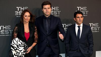 Tottenham Hotspur Manager, Mauricio Pochettino, centre, arrives on the Green Carpet ahead of The Best FIFA Football Awards. Getty Images