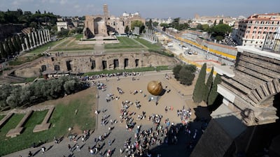 A view of the ancient Roman Forum as seen from the topmost level of the Colosseum. Andrew Medichini / AP Photo