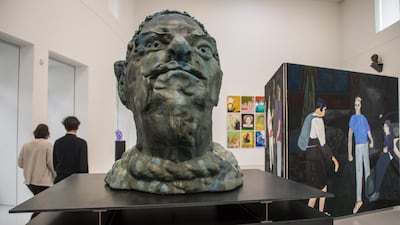 A sculpture by German artist Thomas Schutte on display at the Bourse de Commerce, a new venue dedicated to contemporary art created by French businessman Francois Pinault. EPA