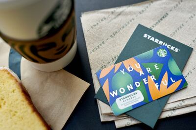 A Starbucks gift card. Starbucks reported $212 million in revenue from breakage in 2022. Bloomberg