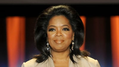 Oprah Winfrey wears taupe Victoria Beckham to attend Maria Shriver’s Women’s Conference 2010 on October 26, 2010. EPA