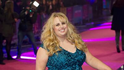 Rebel Wilson, in a blue sequinned dress, attends the European premiere of 'How To Be Single' on February 9, 2016 in London, England. Getty Images
