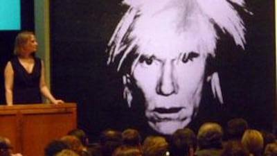 A self portrait by Andy Warhol sold at a May 12 Sotheby's auction for $32 million, an auction record for the artist.