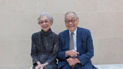 Eileen and IM Pei at the Musee du Louvre in 2009/2010. They were married for 72 years. Alamy