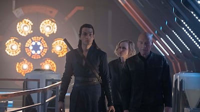 Evan Evagora and Patrick Stewart in 'Star Trek: Picard'. Courtesy CBS / Amazon