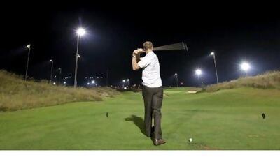 Never mind the heat, Jason Walloschek's first challenge is trying to tee off at Yas Links.