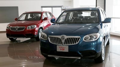 The Brillance V5 at Al Yousuf Motors in the Mussafah area of Abu Dhabi. Christopher Pike / The National
