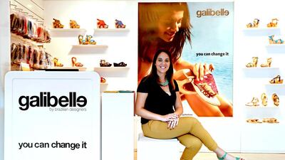 Ana Seixas at her Galibelle shoe shop in the Oasis Centre in Dubai. Pawan Singh / The National
