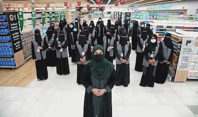 Over 100 women work at the new Lulu Express store in Jeddah. Courtesy: Lulu