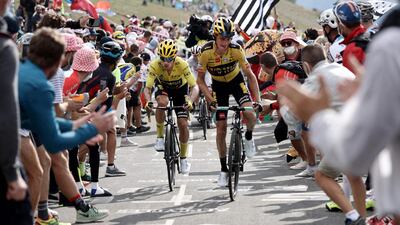 Team Jumbo riders Primoz Roglic and Sepp Kuss. AFP