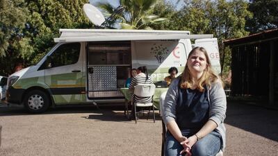 Above, Sandi du Toit, who is part of the Government Employees Pension Fund in Pretoria. Courtesy Yahsat