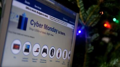 An ad seen on the Best Buy website for a Cyber Monday sale. Adobe Digital Insights expected sales of between $10.8bn and $12.7bn as retailers provided massive discounts. AFP
