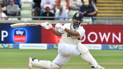 India's Rishabh Pant plays a shot on his way to 57. AP