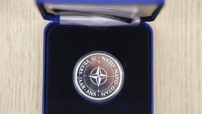 A commemorative euro coin to mark the 75th anniversary. AFP