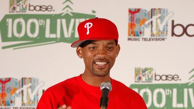 Will Smith, in jeans and a slogan tee, attends the MTV Base 100th Live! at the Ster-Kinekor Top Star Drive-In on April 20, 2005 in Johannesburg, South Africa. Getty Images