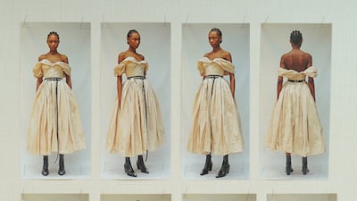 The construction process of Look 27, Alexander McQueen autumn/winter 2022 pre-collection. Photo: Alexander McQueen