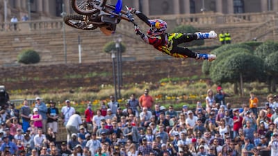 All eyes will be on Tom Pages, above, at next month’s Red Bull X-Fighters World Tour season finale in Abu Dhabi, as the Frenchman is tied at 280 points with Australia’s Clinton Moore. Craig Kolesky / Red Bull