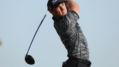 Grant Forrest of Scotland tees-off on the 14th hole. Getty Images