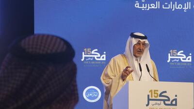 Prince Khaled Al Faisal, the governor of Mecca and chairman of the Arab Thought Foundation, spoke about the rapid pace of change in Arab thinking about culture and heritage. Ravindranath K / The National