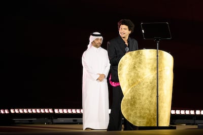 Saad Al Kharji, left, chairman of Qatar Tourism, and award-winning designer Youssef Drissi. WireImage