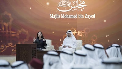 Prof Sherry Turkle addresses the majlis. Hamad Al Kaabi / Crown Prince Court - Abu Dhabi