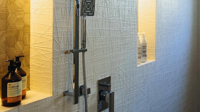 A massive rain shower in the master bathroom was created by Jaquar World. Anna Nielsen / The National