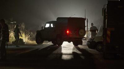 Israeli soldiers were stationed at the Israeli-Syrian border south of the Golan Heights during a search operation early on Sunday. Atef Safadi / EPA