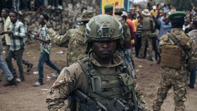 M23 fighters in Goma, one of eastern DRC's biggest cities, after storming it in February. AFP