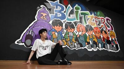 Blitzers member Hong Seung-hyun taking a break during a dance practise session at a rehearsal studio in Seoul. AFP
