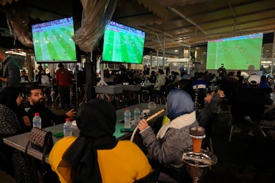 Fans watch the match in restaurant in Beirut, Lebanon. EPA