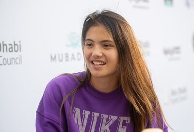 Emma Raducanu during her interview with The National at the Mubadala Abu Dhabi Open draw. Ruel Pableo for The National