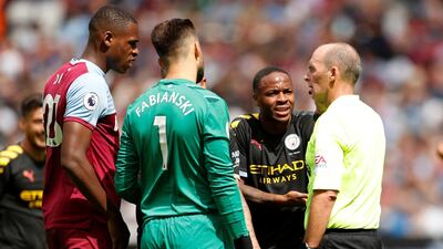 Sterling complains after he has a goal ruled out for offside. Reuters