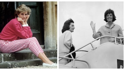 The fashion of Princess Diana, left, Jackie Kennedy and her sister Lee Radziwill, are being used as examples of how to dress to emulate generational wealth in the TikTok lifestyle trend. Getty Images