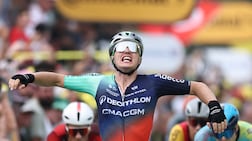 Olav Kooij after winning Stage 5 of the 2026 Tour de France. AFP