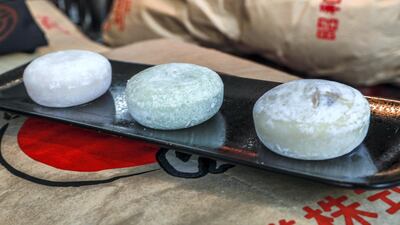 Mochi ice cream for dessert.