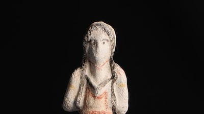 Plaster/Gypsum painted-Burial Stele- Shakhoura Tylos, 1st cent BC / 1st cent AD. (Courtesy-Sharjah Museums Department) FOR Rym Ghazal story
