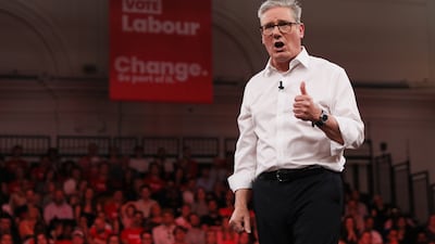 Labour leader Keir Starmer talks at a campaign event in London on Saturday. Getty Images