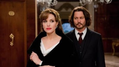 Angelina Jolie and Johnny Depp in the new thriller The Tourist.