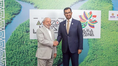 Dr Sultan Al Jaber, President-designate of the forthcoming Cop28 summit, met with Brazilian President Luiz Inacio Lula da Silva at the Amazon Summit on Wednesday. Wam